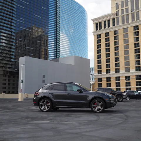 Macan Turbo parked below the Cosmopolitan